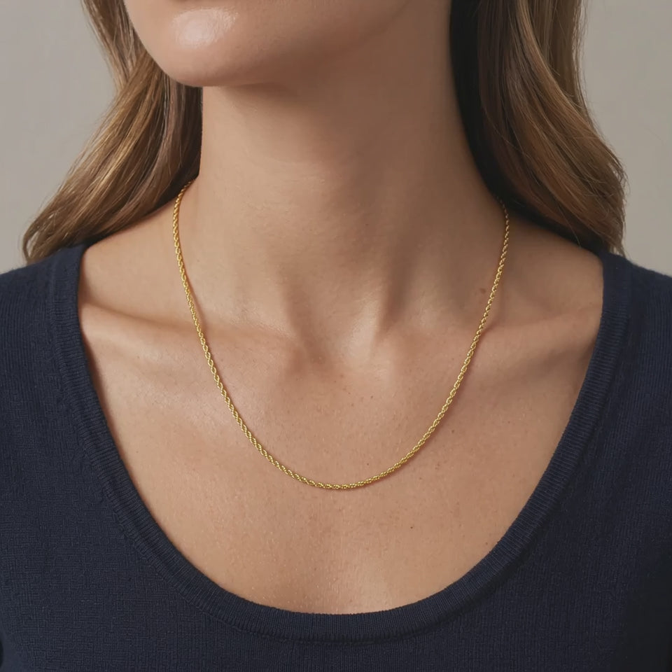 Rope Chain 2.75g / 18 in / 2.2mm 18K Yellow Gold
