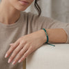 Green Woven Bracelet Plain Beads Yellow Gold 18K