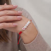 Pulsera Tejida Roja Col Oro Amarillo 18K