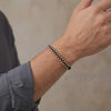 Pulsera Negra 3mm 31 Und Bolas Lisas Oro Amarillo 18K (A.C)