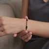 Black Bracelet 3mm-4mm 5 Pcs Polished Diamond Cut Beads 18K Gold Yellow (A.C)