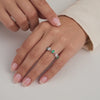 Emerald Flowers Ring 39Pts 2.05 g / T7 Silver 925